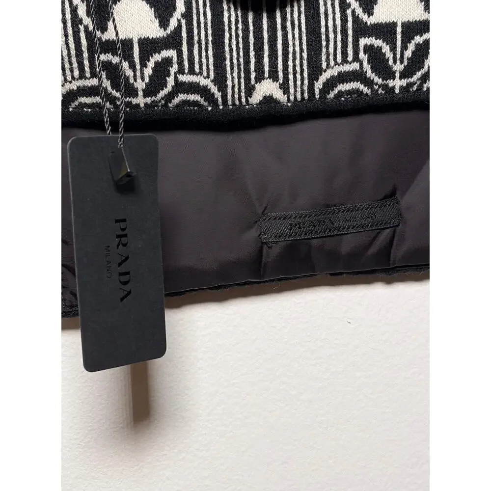 Prada Wool Floral Print Scarf NWT